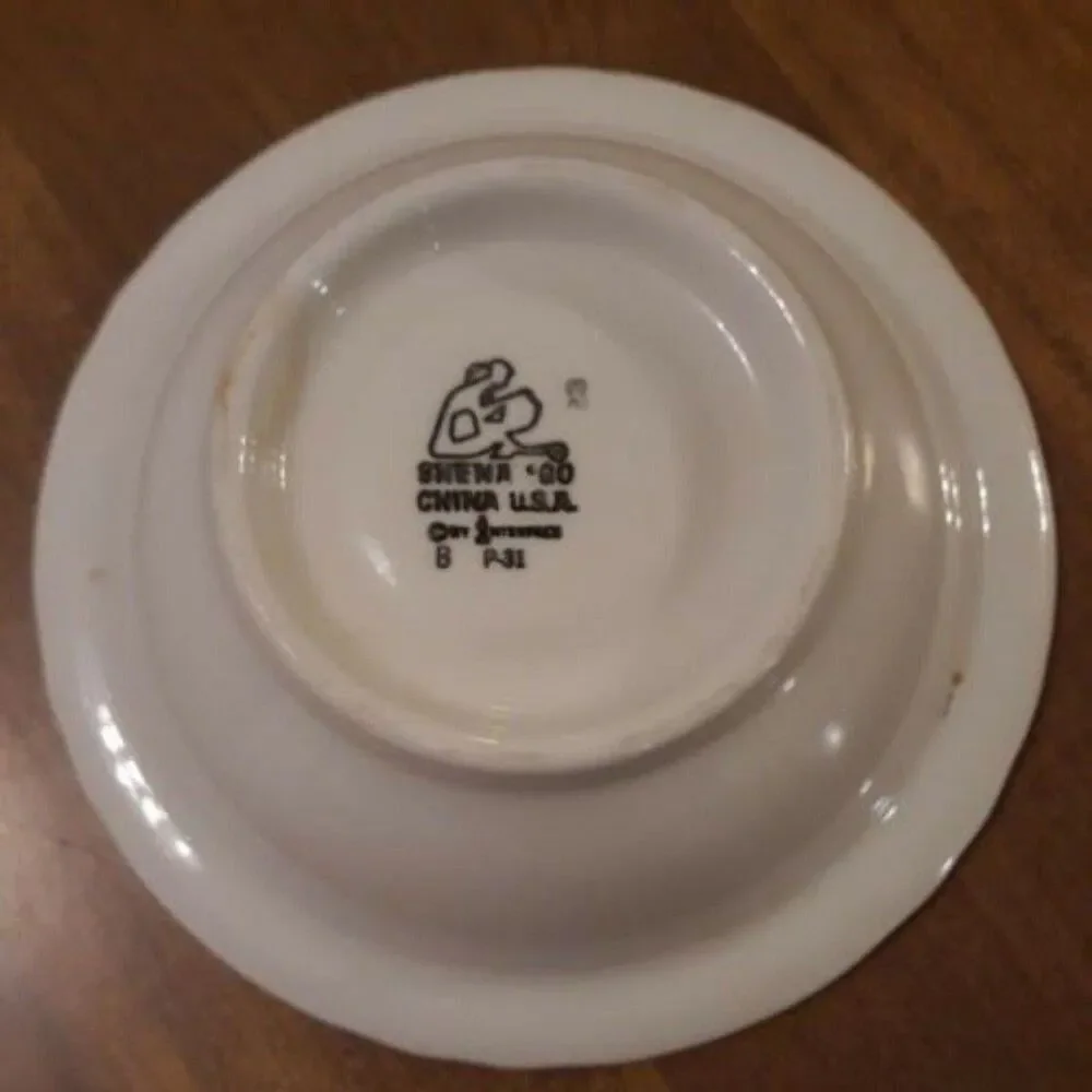 Shenango Red Lattice & Fruit Restaurant Ware Berry Bowl  Sho14 6 inches